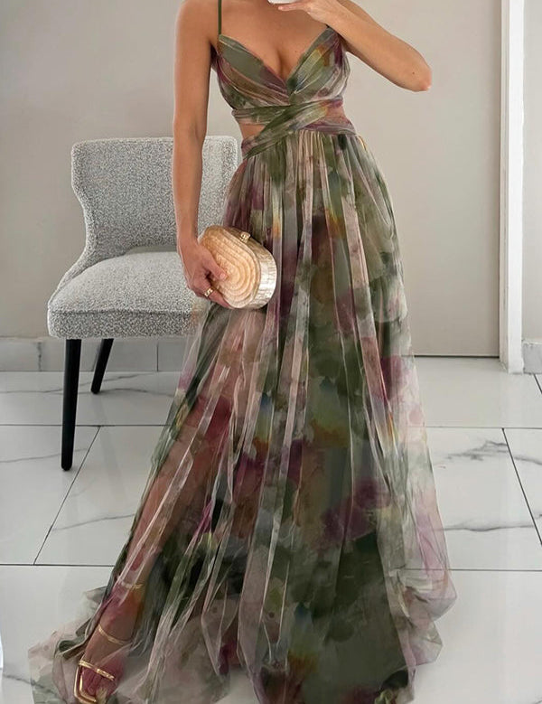 Rosalba Castellani | Maxi-blomsterkjole med wrap-snit til kvinder