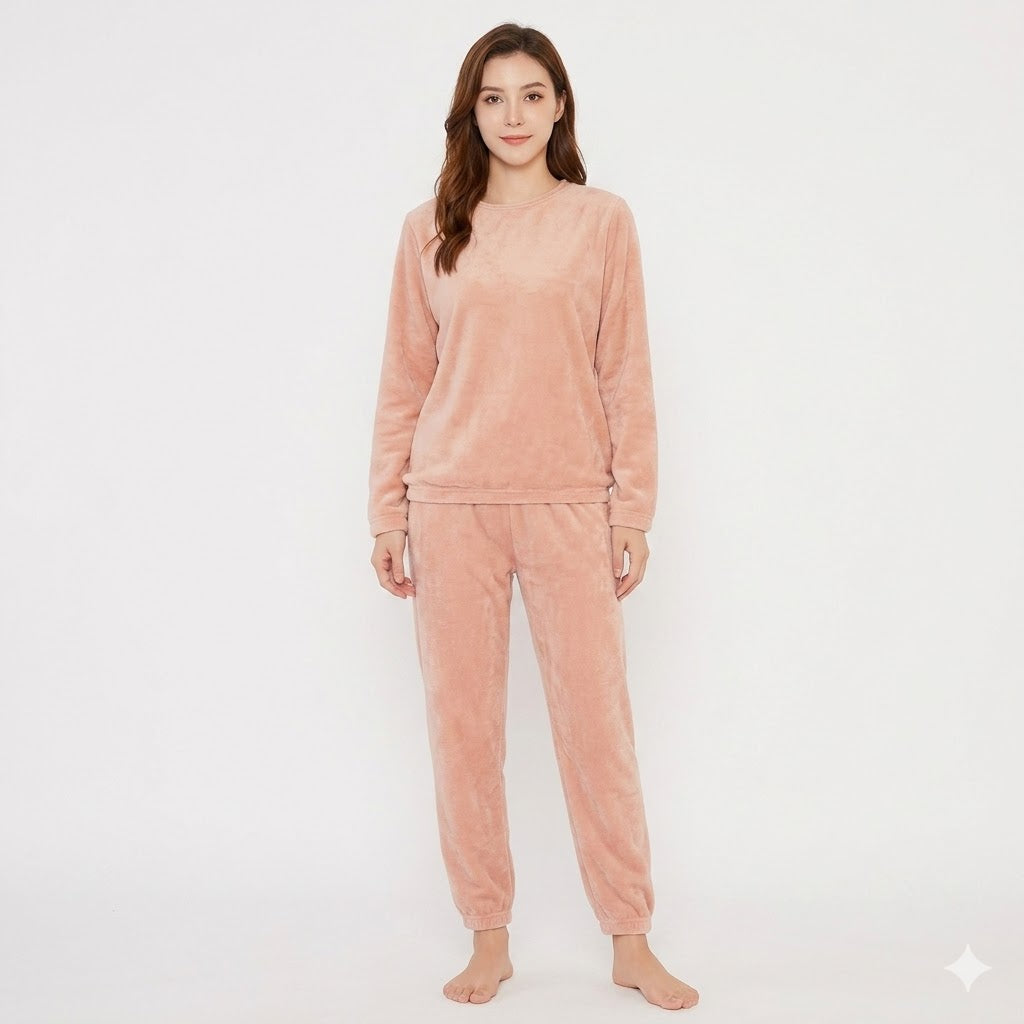 Rosalia Nordstrom | Fleece Pyjamas Sæt Med Langærmet Top Til Kvinder