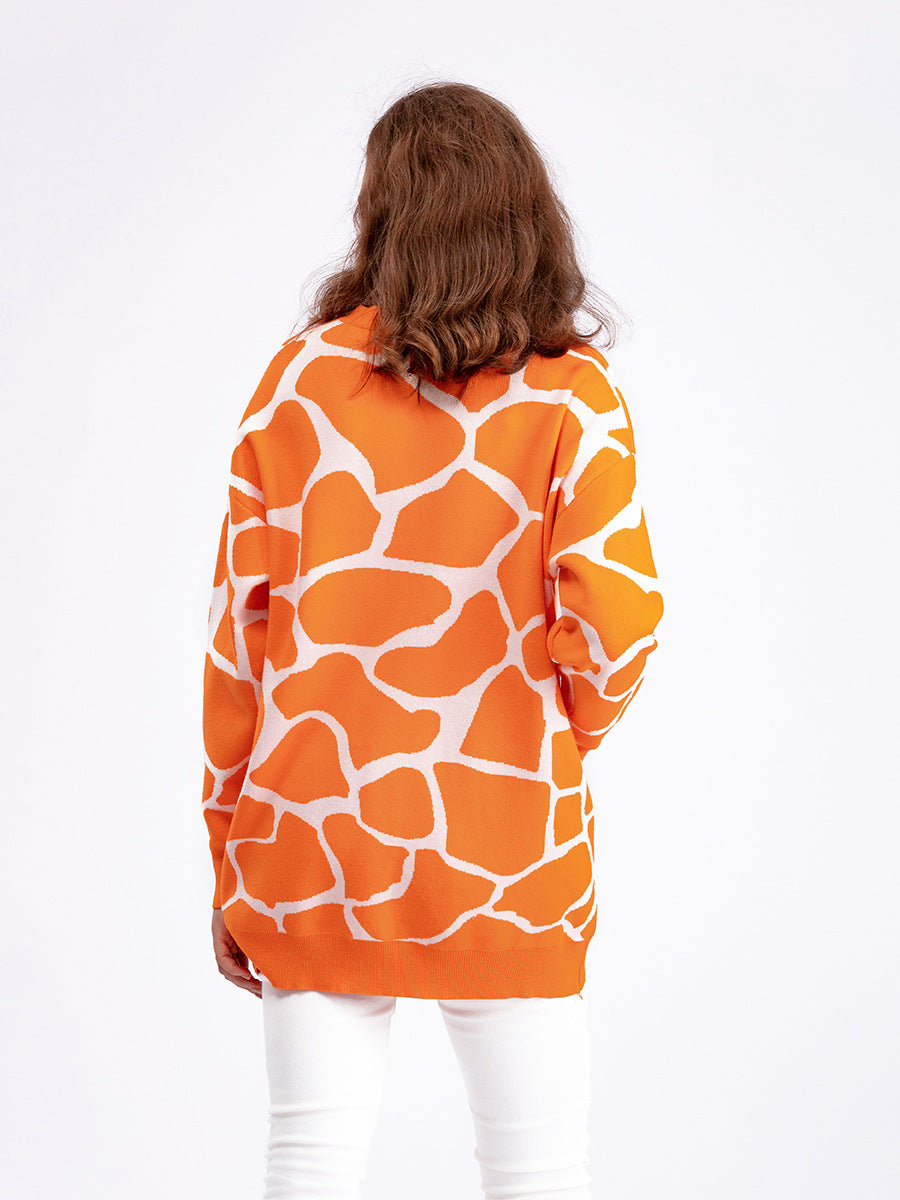 Rikke Overgaard | Jacquard-Strickjacke mit grafischem Muster in Oversize-Passform