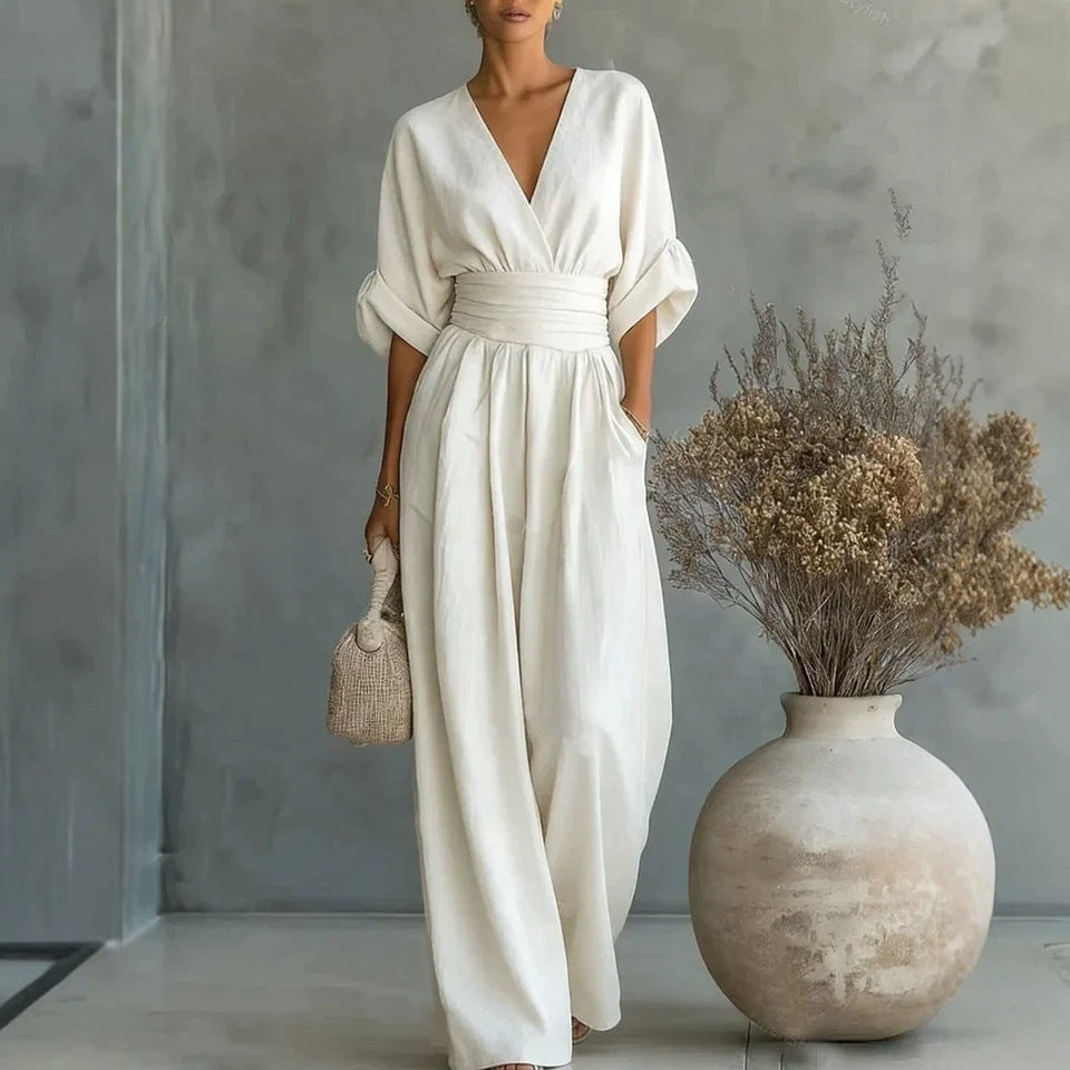 Renata Olivares | Wide-leg jumpsuit med V-hals til kvinder