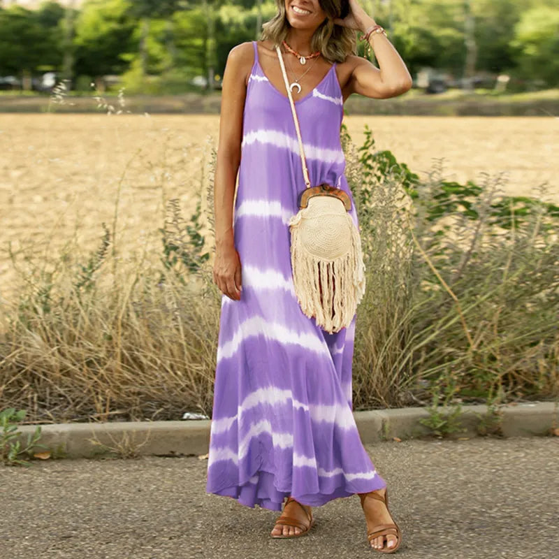 Iris Vanderbilt | Maxi-kjole med tie-dye mønster og justerbare stropper