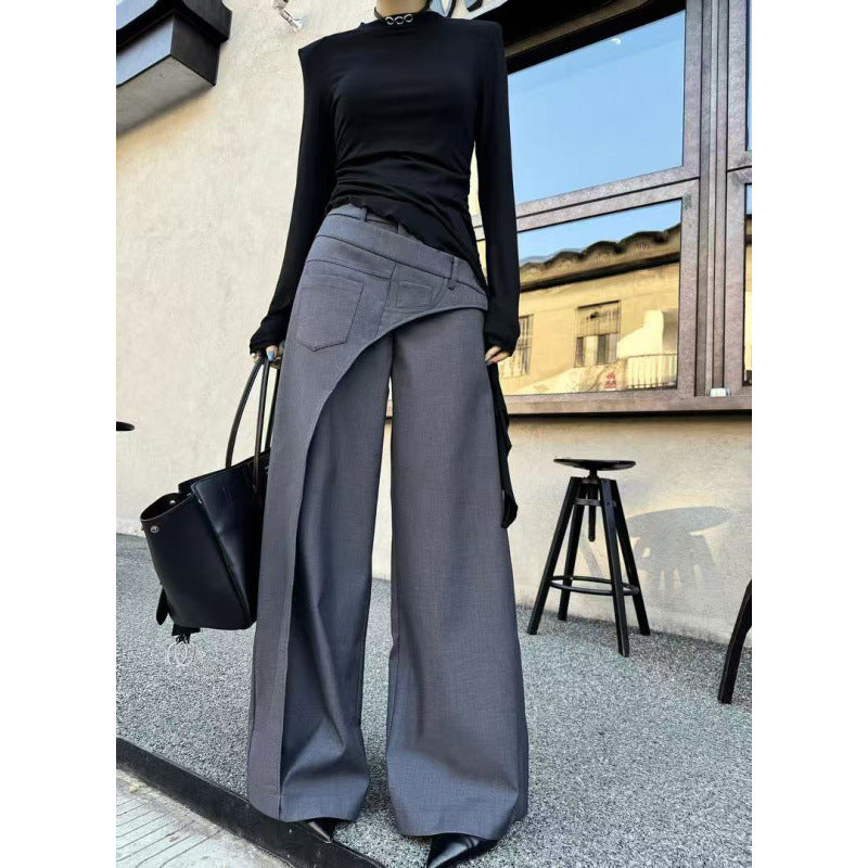 Katrine Larsen | Asymmetriske wide-leg bukser i fuld længde