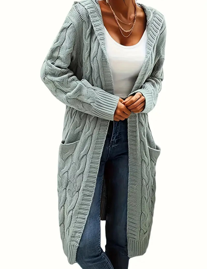 Rosina Alberti | Langarmet strikket cardigan med lommer i bordeaux