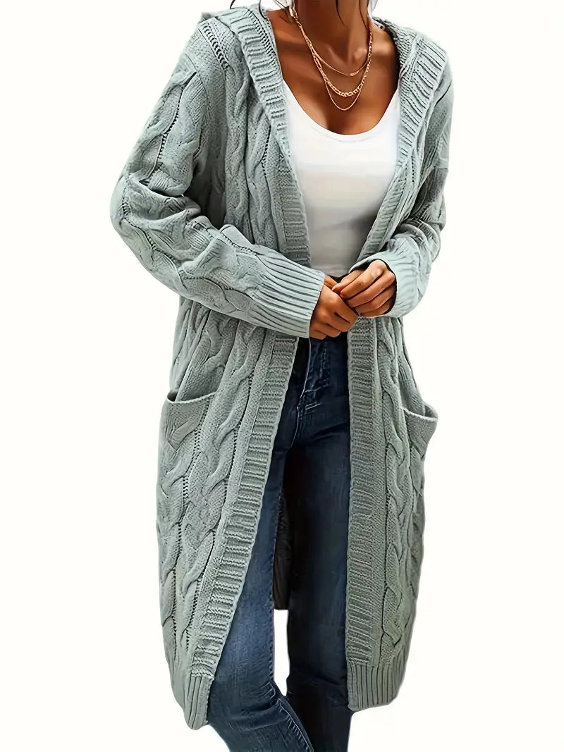 Rosina Alberti | Langarmet strikket cardigan med lommer i bordeaux