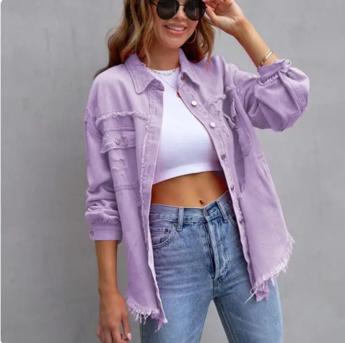 Clara Vang | Oversize denimjakke med distressed detaljer