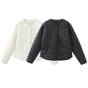 Louise Mortensen | Quilted cropped jacket with heart pattern