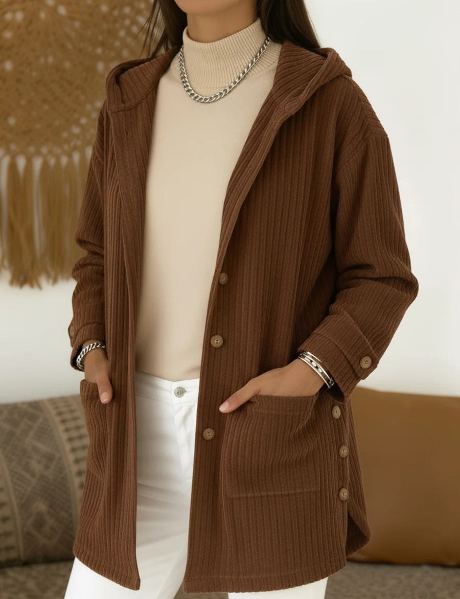 Katrine Mortensen | Hooded corduroy-jakke til kvinder