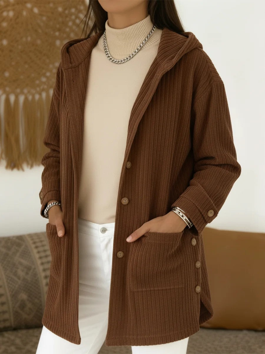 Katrine Mortensen | Hooded corduroy-jakke til kvinder