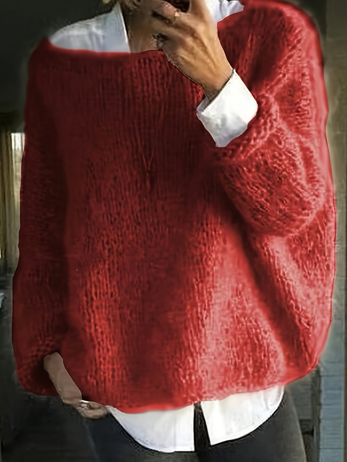 Malin Berggren | Oversized Striksweater med Rund Hals