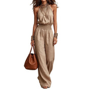 Stine Pedersen | Halterneck jumpsuit med vide ben til kvinder