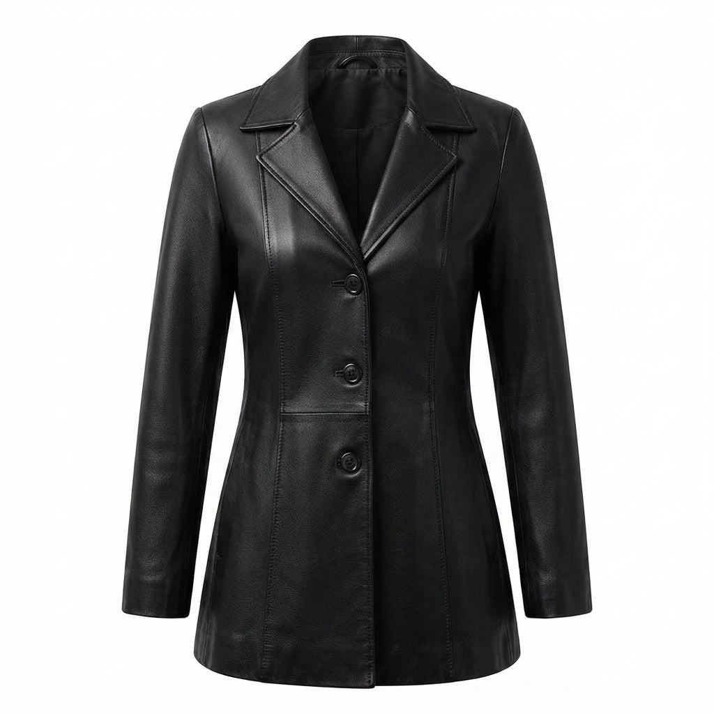 Bodil Krog | Midi leather coat for women