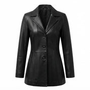 Bodil Krog | Midi leather coat for women