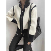 Trine Hoffmann | Green knitted cardigan with zipper