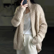 Maja Thomsen | Creamy knit cardigan with a high collar