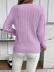 Lotte Andersen | Cable-Strikket Sweater med Rund Hals