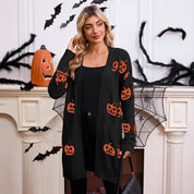 Dámský halloweenský kardigan Haunted Manor | s dýní