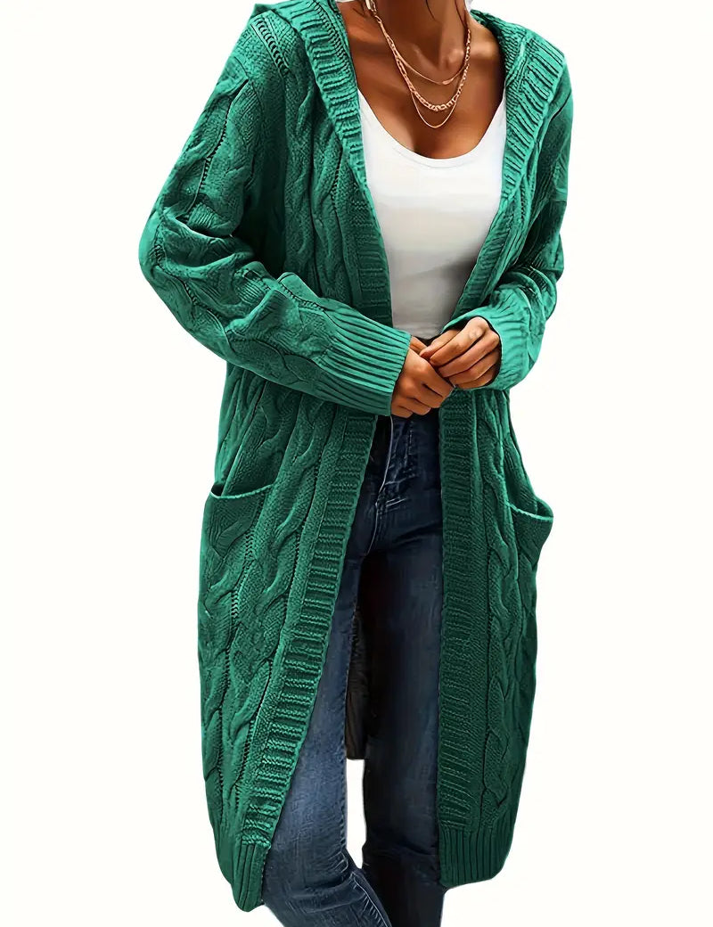 Rosina Alberti | Langarmet strikket cardigan med lommer i bordeaux