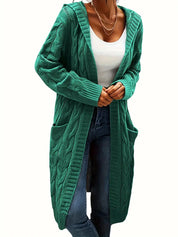 Rosina Alberti | Langarmet strikket cardigan med lommer i bordeaux