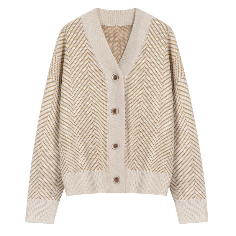 Mette Munk | Diamond-knit V-neck cardigan
