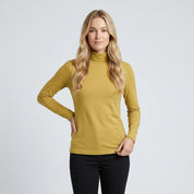 Cecilie Bang | Rullekravebluse med fleece-for til kvinder - Gul