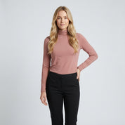 Cecilie Bang | Rullekravebluse med fleece-for til kvinder - Lyserød