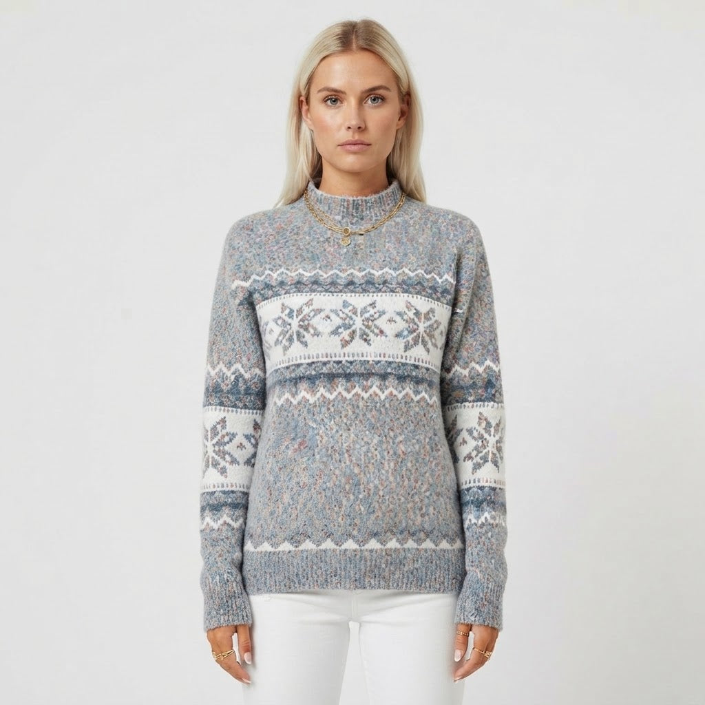 Christina Ravn | Schneeflockenpullover mit hohem Kragen