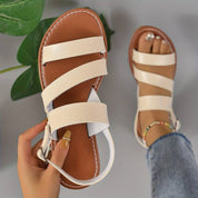Isabeau Sorensen | Strappy Flat Sandals i sort læder