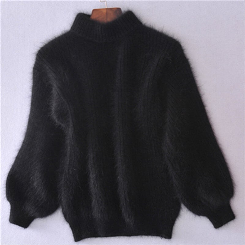 Leonora Ashborne | Blød Sweater med Puffærmer i Babyblå