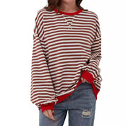 Stine Lindgaard | Oversized gestreiftes Sweatshirt mit Neondetails