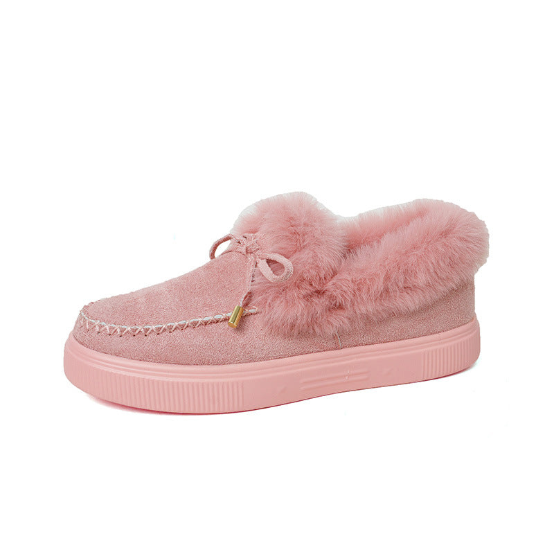 Mille Kjær | Fluffy plys-slippers med skindkant til kvinder