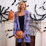Dámský halloweenský kardigan Haunted Manor | s dýní