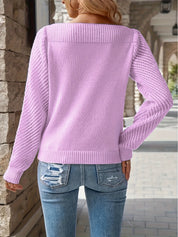 Emilie Vang | Openwork-strik sweater i lyseblå