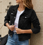 Mathilde Knudsen | Schmale Jeansjacke mit klassischem Kragen