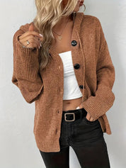 Nadia Skovbjerg | Hooded Knitted Cardigan with Buttons