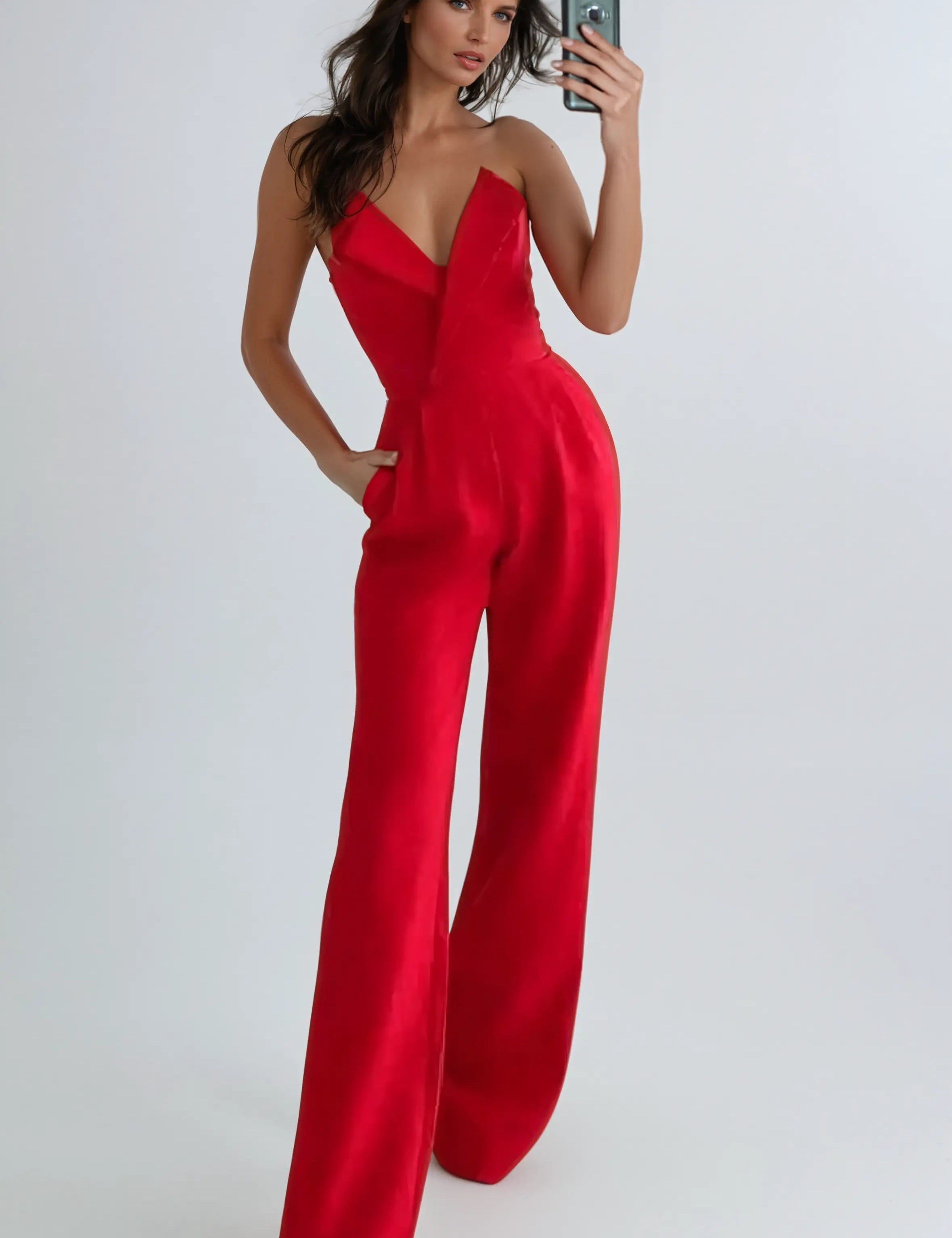 Alessia Moretti | Stropløs blazer-jumpsuit med skræddersyet silhuet