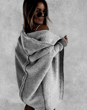 Gry Werner | Oversized kardigan s kapucí a netopýřími rukávy