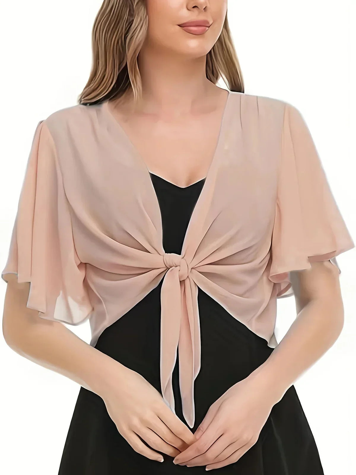 Colette Beaumont | Elegant slå-om bluse med chiffonærmer til kvinder