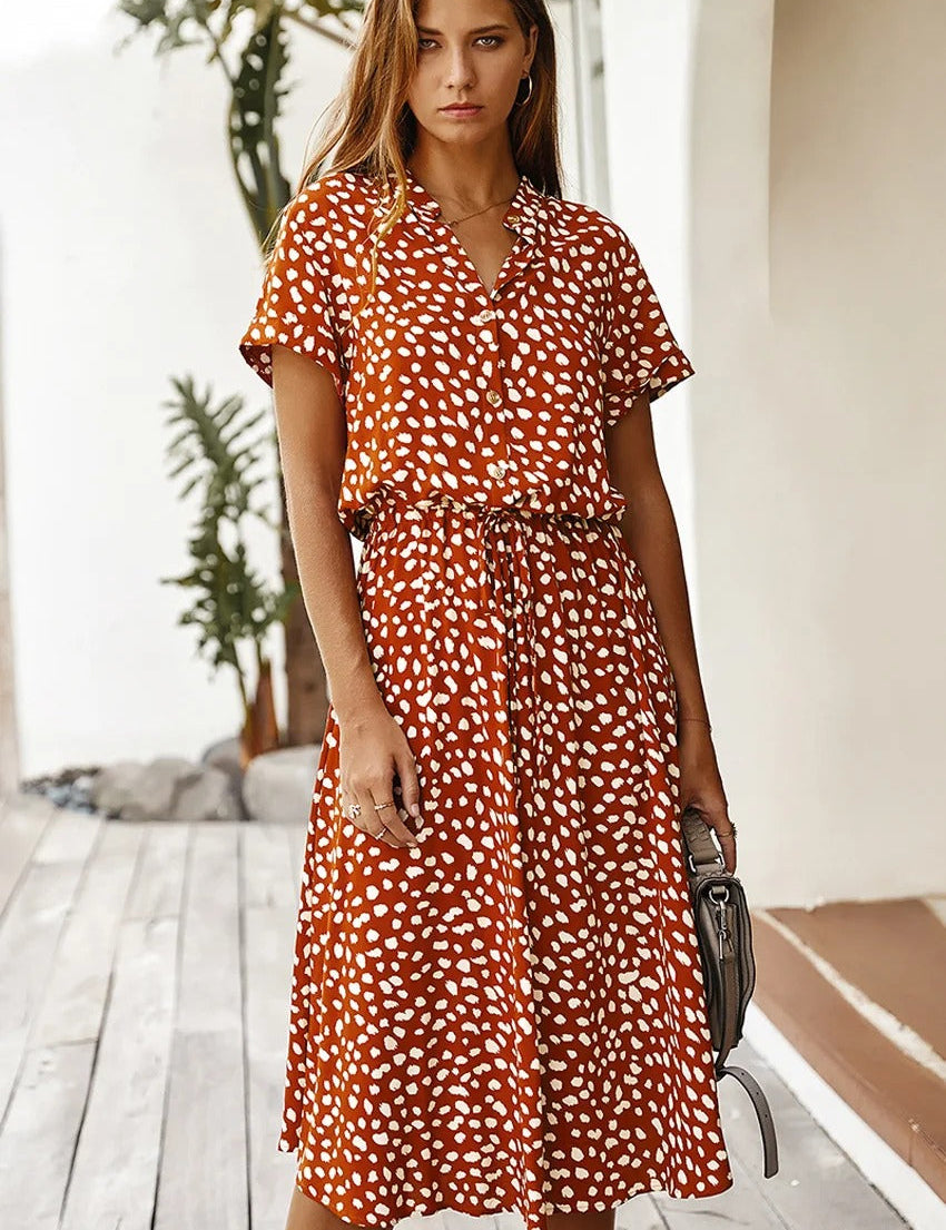 Isabelle Laurent | Midi-sommerkjole med let og elegant silhuet