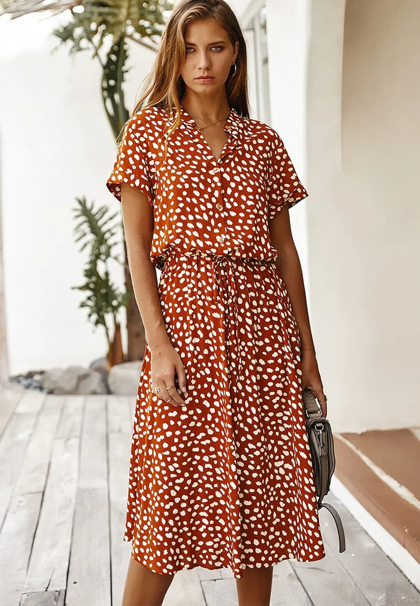 Isabelle Laurent | Midi-sommerkjole med let og elegant silhuet