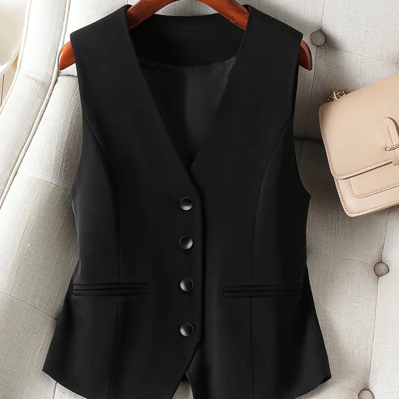 Domenica Salvatore | Sleeveless Black Tailored Vest