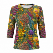 Ditte Kragh | Blomsterprintet T-shirt med 3/4 ærmer