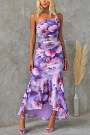 Valentina Sorelli | Maxi-festkjole med blomsterprint og plisserede detaljer