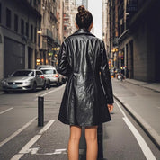 Bodil Krog | Midi leather coat for women