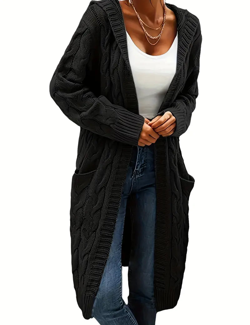Rosina Alberti | Langarmet strikket cardigan med lommer i bordeaux