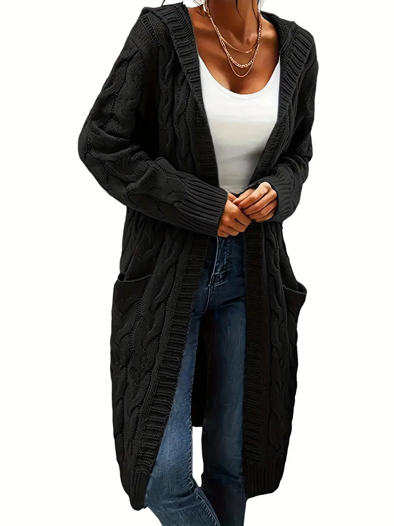 Rosina Alberti | Langarmet strikket cardigan med lommer i bordeaux