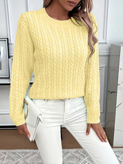 Lotte Andersen | Cable-Strikket Sweater med Rund Hals