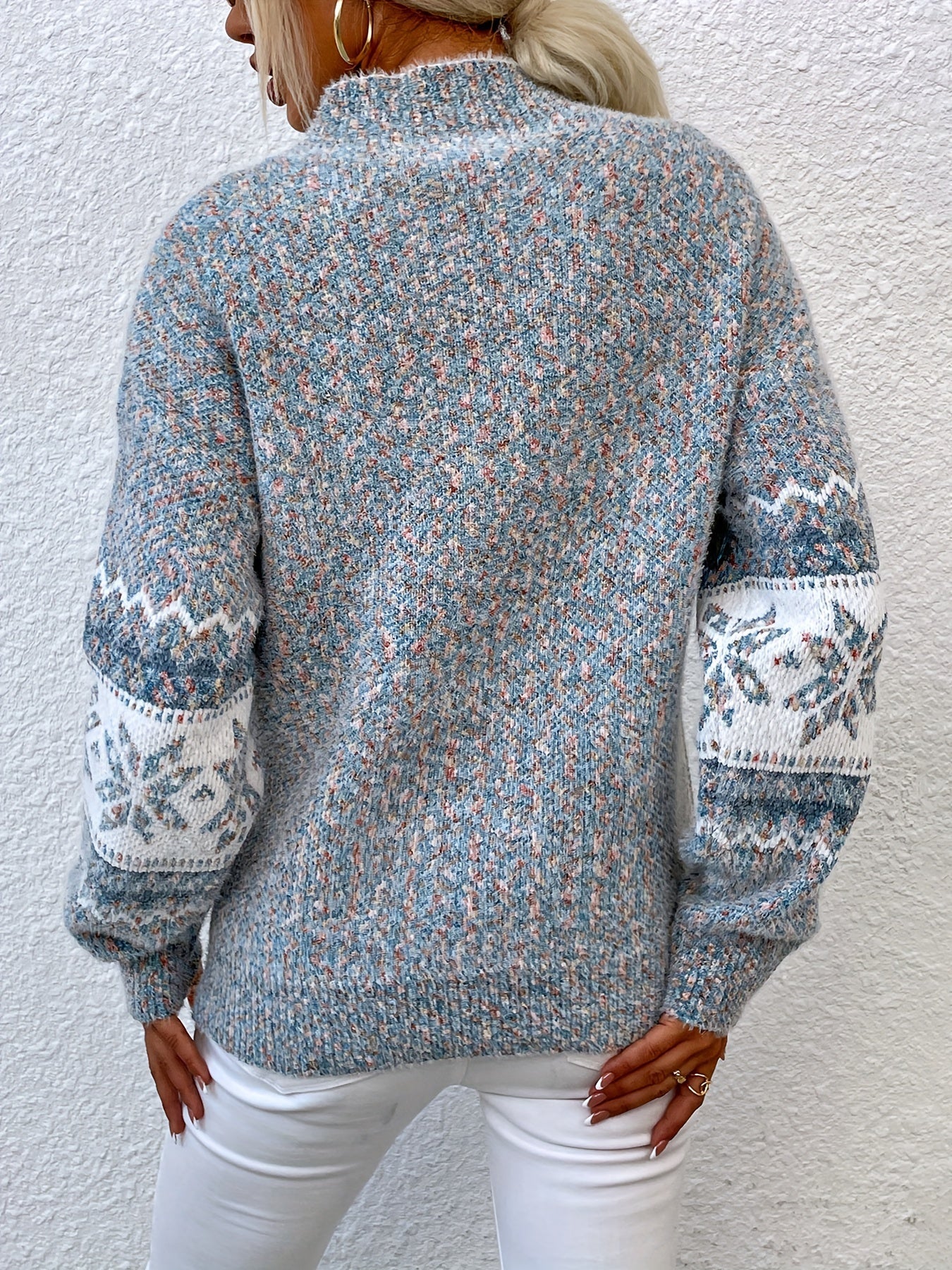 Christina Ravn | Schneeflockenpullover mit hohem Kragen