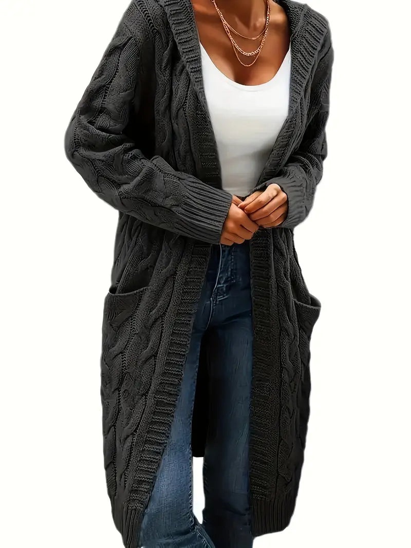 Rosina Alberti | Langarmet strikket cardigan med lommer i bordeaux
