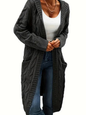 Rosina Alberti | Langarmet strikket cardigan med lommer i bordeaux