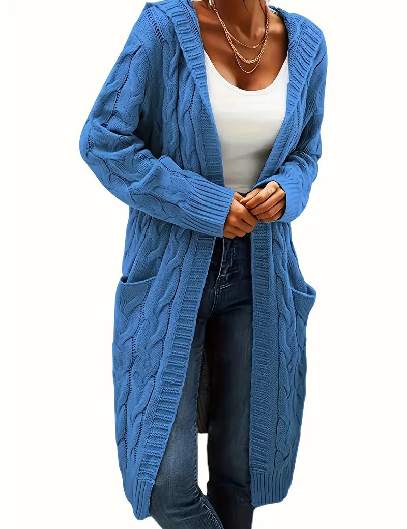 Rosina Alberti | Langarmet strikket cardigan med lommer i bordeaux